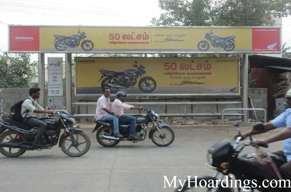 Hoardings Advertising Agency, BQS Advertising rates atBlue Factory Bus Stop Chennai TN